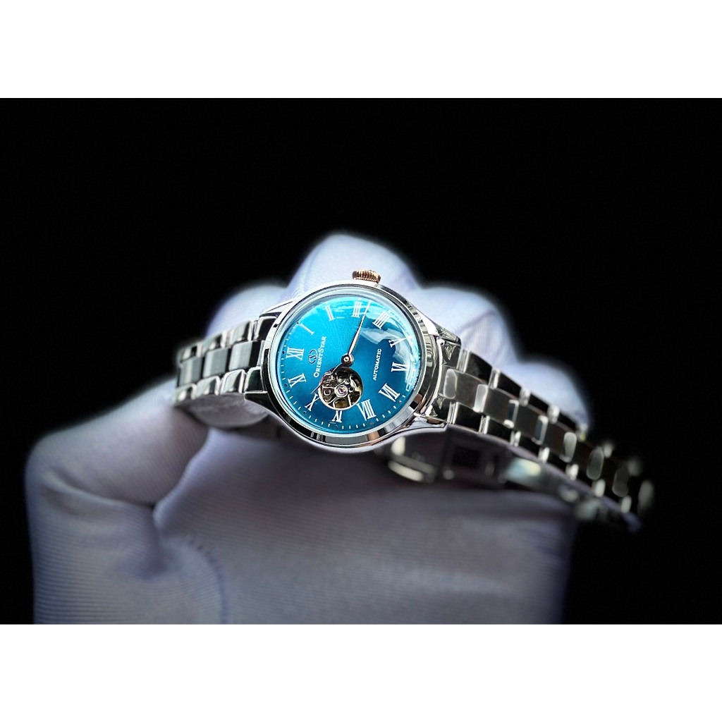 Đồng hồ nữ dây thép Orient Star Automatic Open Heart RK-ND0019L