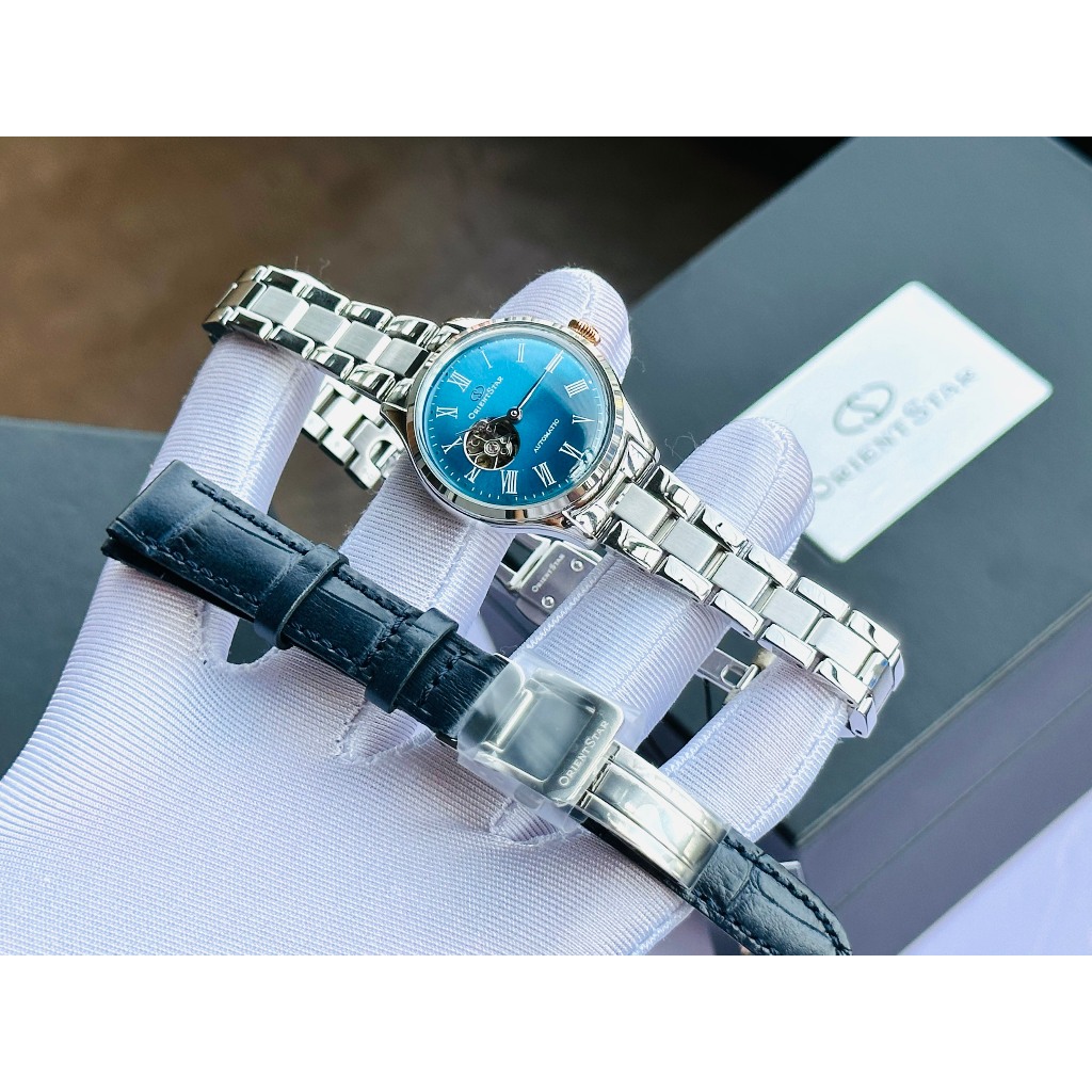 Đồng hồ nữ dây thép Orient Star Automatic Open Heart RK-ND0019L