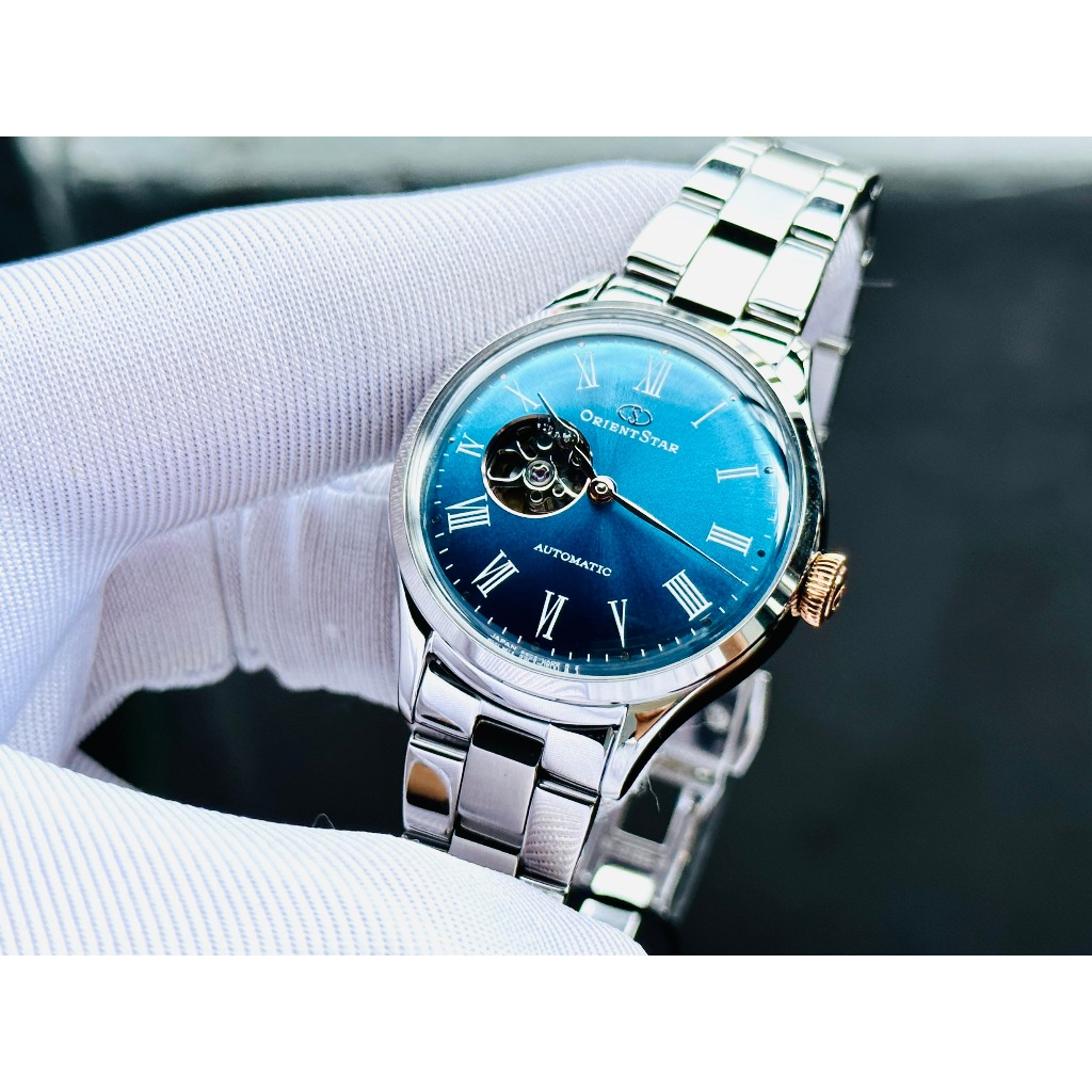 Đồng hồ nữ dây thép Orient Star Automatic Open Heart RK-ND0019L