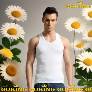 Áo 3 lỗ nam Goking, 100% cotton siêu thoáng mát, thấm hút mồ hôi. Áo lót nam hàng hiệu cao cấp