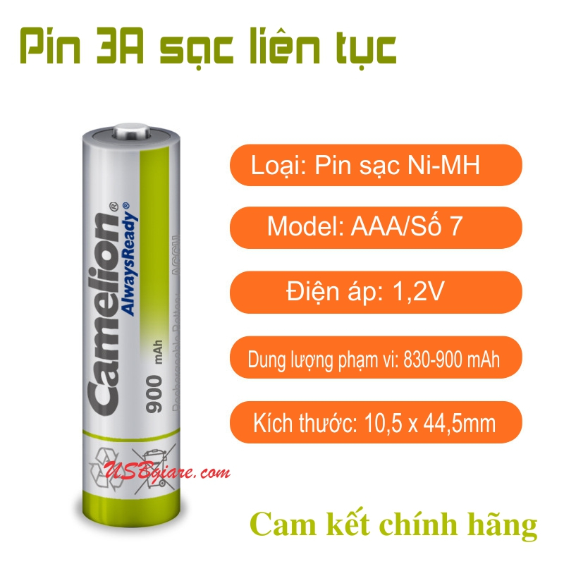 PIN SẠC 3A  CAMELION 900MAH ALWAYSREADY- CHÍNH HÃNG