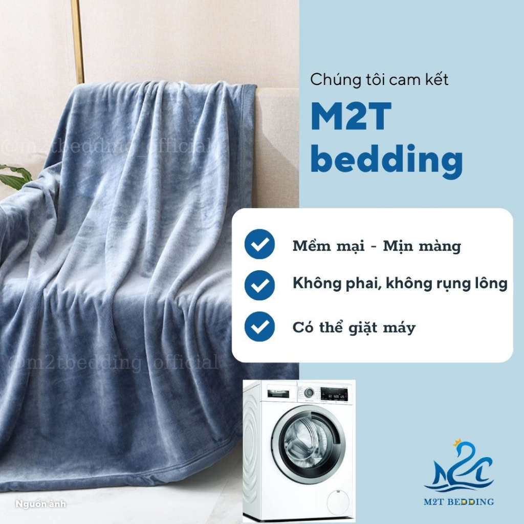 Chăn lông tuyết cao cấp M2T Bedding kích thước 2mx2m3 - chăn văn phòng mềm mịn, sang trọng