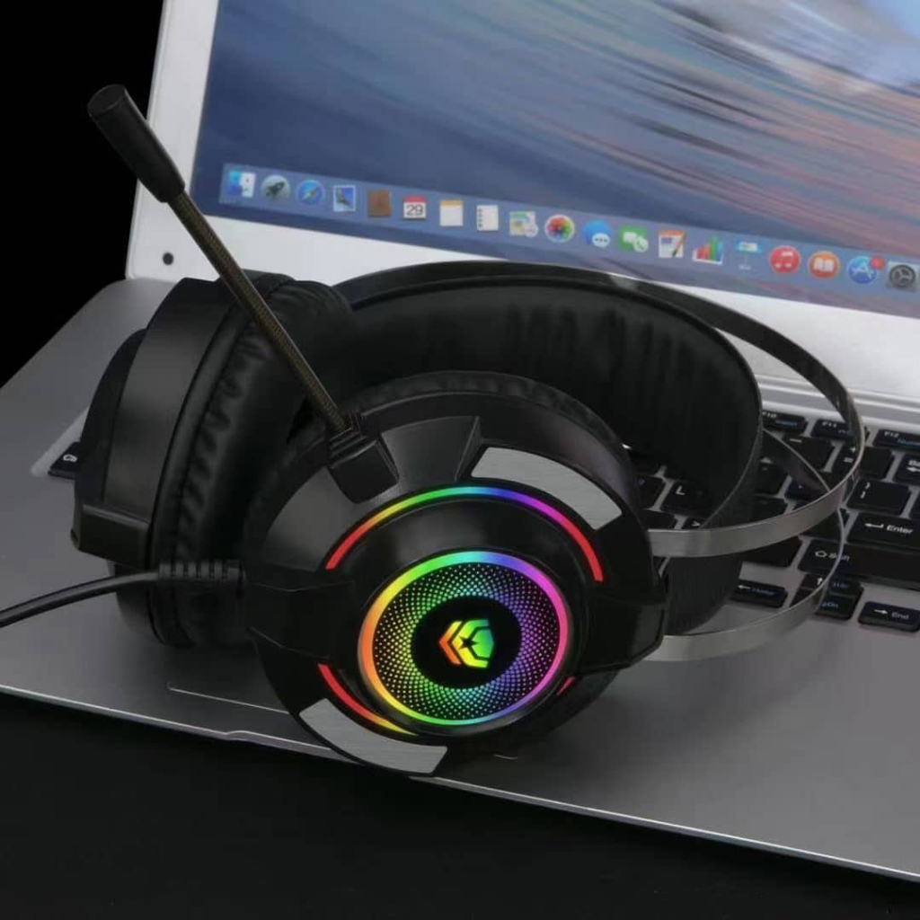 TAI NGHE CHUYÊN GAME LED LAPOP B10 CÓ MIC Không rung Màu Đen