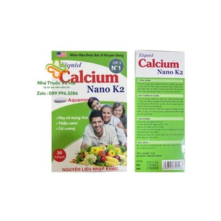 Viên uống Bổ sung canxi Liquid Calcium NANO và các khoáng chất, giúp xương chắc khỏe- hộp 30 viên