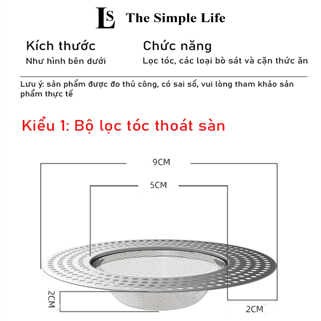 Nắp lọc rác inox nhà tắm, bịt nắp cống lưới lọc rác bồn rửa chén, tóc, thức ăn nhà vệ sinh bằng inox cao cấp
