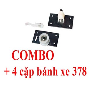 4 bộ Bánh xe lùa cửa tủ  06378 chính hãng