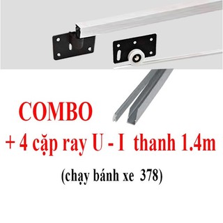 Combo 4 cặp ray trượt cửa lùa u & i đài loan