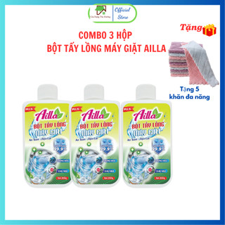 Combo 3 chai tẩy lồng máy giặt ailla, vệ sinh lồng máy giặt, loại nhanh nấm mốc, cặn bẩn bên trong máy