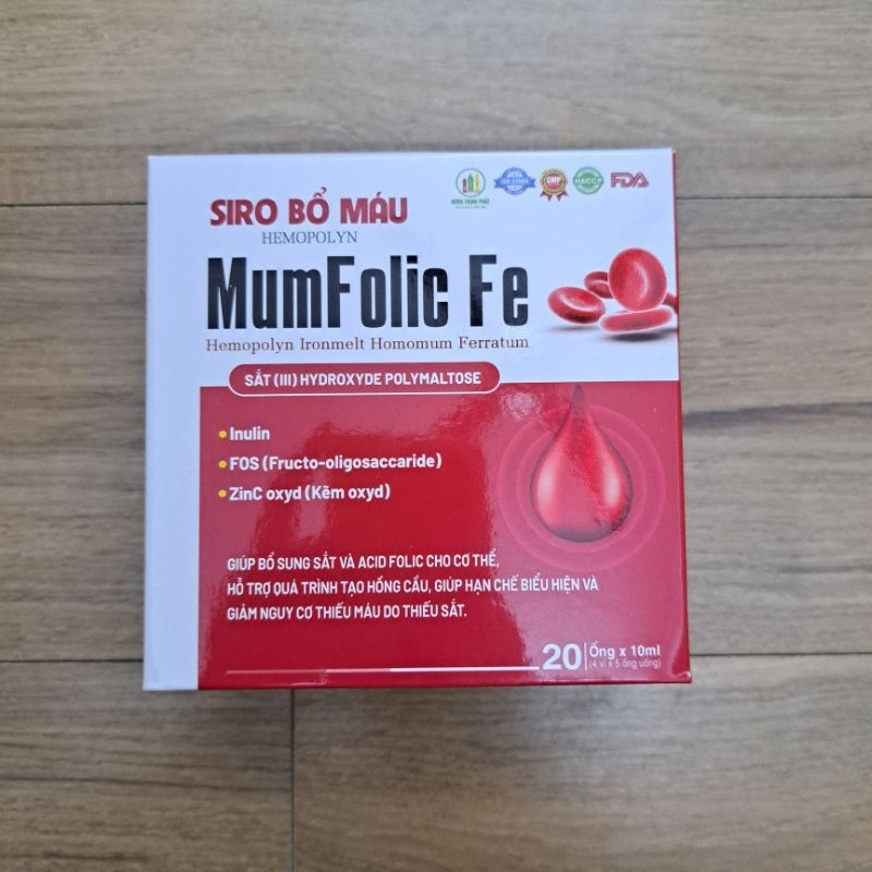 Siro Bổ máu Hemopolyn MumFolic Fe Hemopolyn Ironmelt Homomum Ferratum_Bổ sung sắt, acid folic, giảm nguy cơ thiếu máu.
