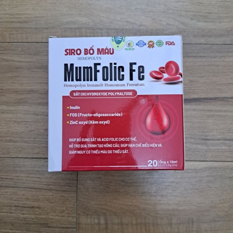 Siro Bổ máu Hemopolyn MumFolic Fe Hemopolyn Ironmelt Homomum Ferratum_Bổ sung sắt, acid folic, giảm nguy cơ thiếu máu.