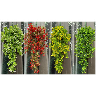 Dây lá cúc tần ấn độ giả nhựa dài 5 nhánh lá dùng trang trí nhà cửa giỏ dây leo hoặc rèm dây lá ban công tuyệt đẹp