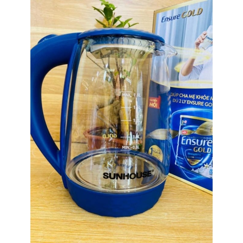 Ấm bình đun nước siêu tốc thủy tinh Sunhouse shd1215 1.8l ensure🌹🌹 freeship 🌹🌹 hkm sữa