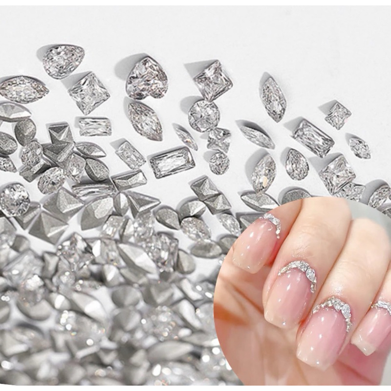 Đá khối mini mix kiểu làm nail, đá khối super mini siêu nhỏ sét 95-100 viên