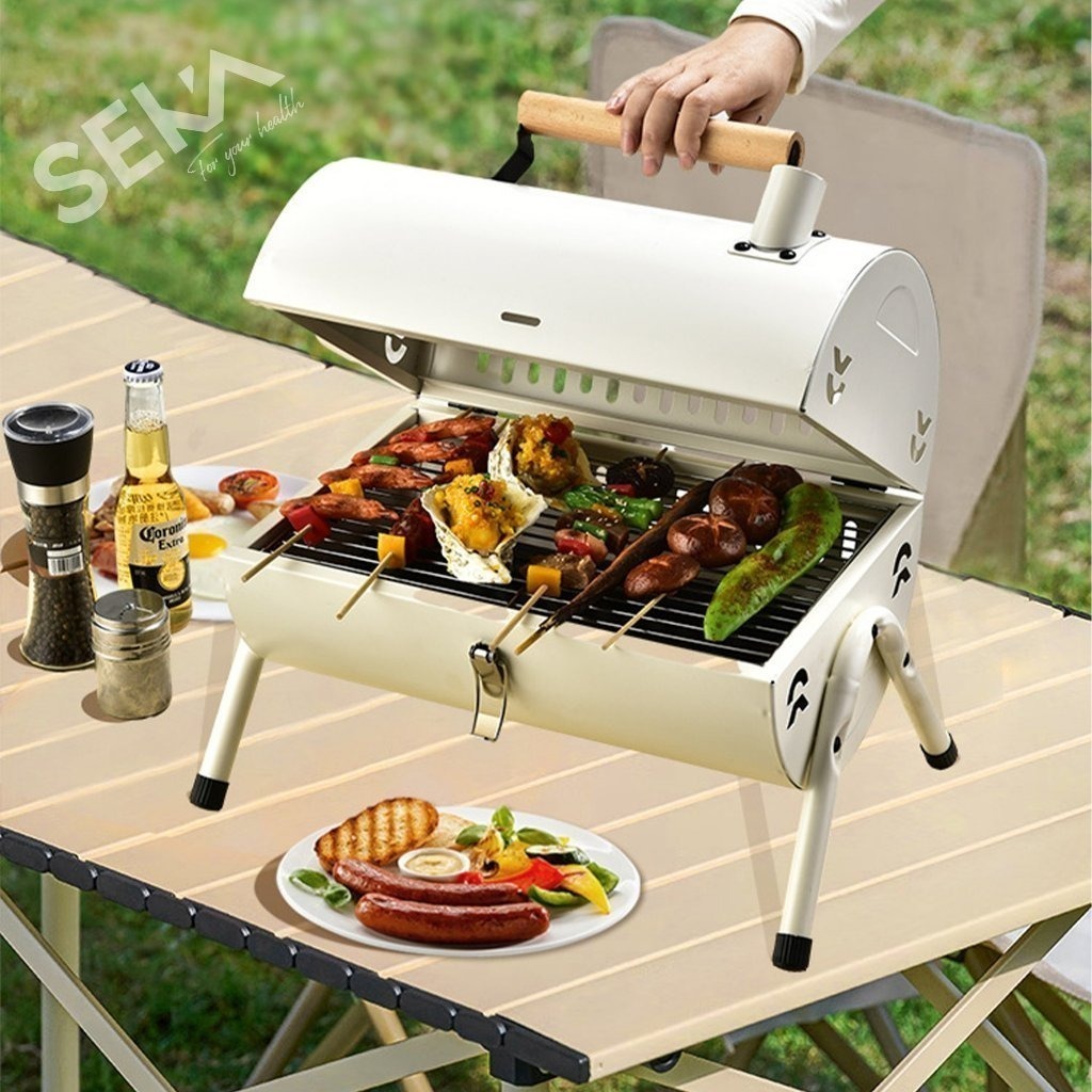 Bếp Nướng Than Hoa SEKA SK3640 Dã Ngoại Ngoài Trời Kèm Vỉ Nướng Inox, Khay Đựng Than, Nướng Thịt Ngon – Bảo Hành Lâu Dài