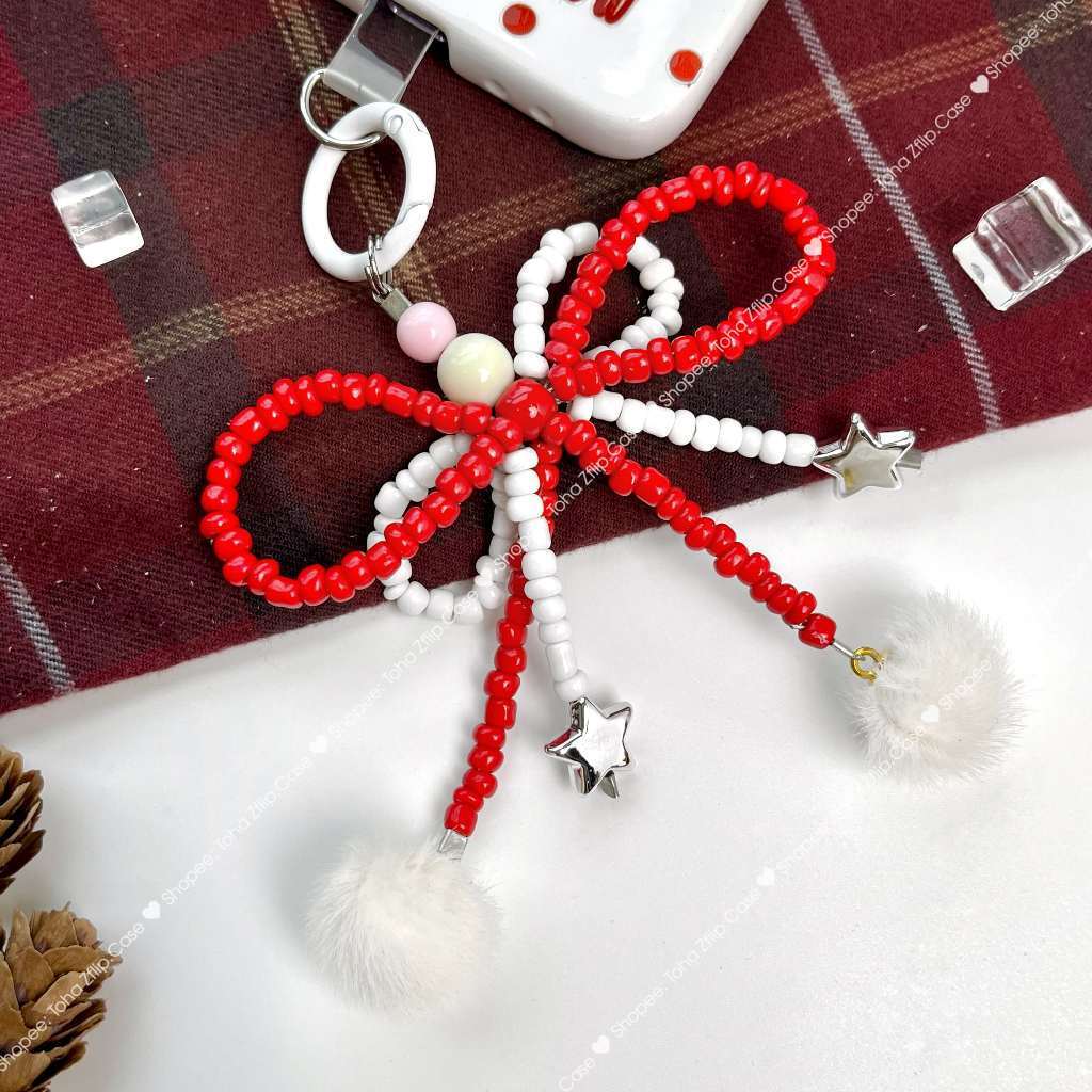 Ốp Lưng Samsung Z Flip 5/Z Flip 4/Z Flip 3 Noel Snowfall tráng UV kèm giá đỡ cúc áo mũ len đính dây móc nơ