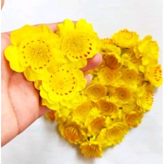 Hoa mai, hoa đào giả bằng vải lụa trang trí ngày tết