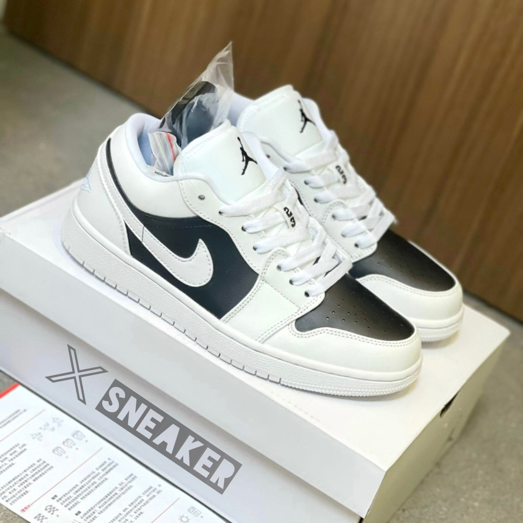 Giày_Jordan 1 low Trắng Đen, JD Panda V2 Nam Nữ, giày jordan cổ thấp bản S.Cấp full phụ kiện