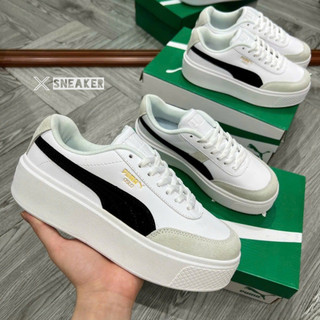 Giày Sneaker Pumaa Oslo Maja nữ, Giày Puma oslo trắng xám đen đế cao Full Box Bill