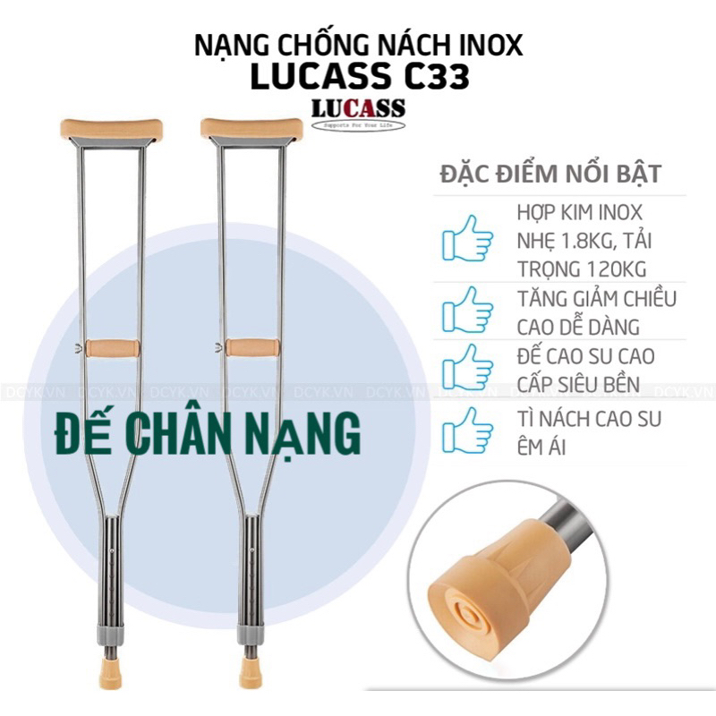 Cục chân Đế Cao Su cho chân gậy Nạng chống Lucass Màu Vàng,chân đế cao su dùng cho chân nạng nách nhôm lucass