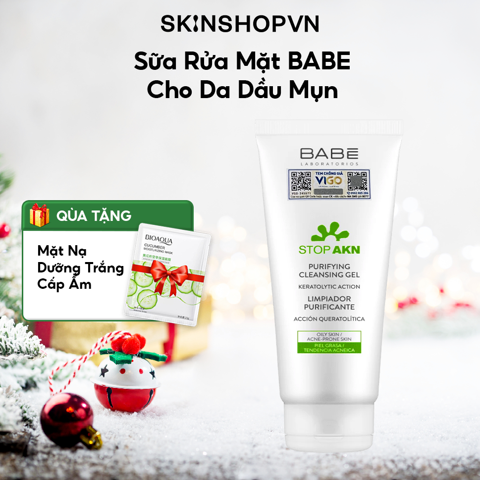 Sữa rửa mặt BABE Stop Akn Purifying Cleansing gel cho da dầu mụn 100ml - 200ml