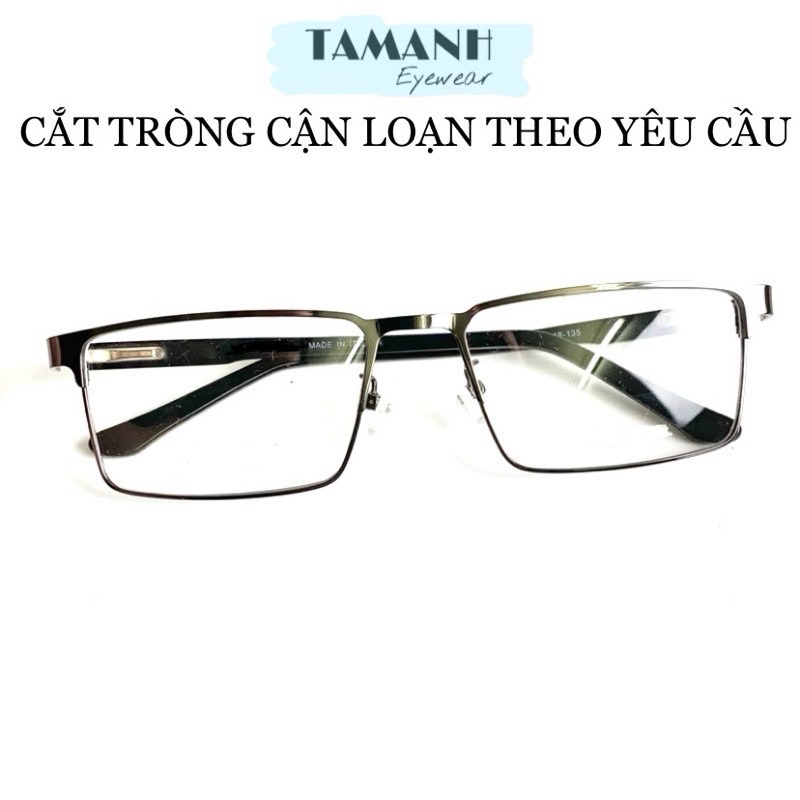 Kính cận nam nữ gọng kính kim loại full viền - nhận cắt mắt cận viễn loạn