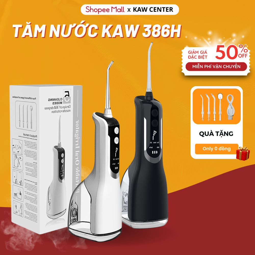 Máy Tăm Nước KAW 386H Fullbox Màn Hình Led 5 Chế Độ Làm Sạch, Hàng Chính Hãng