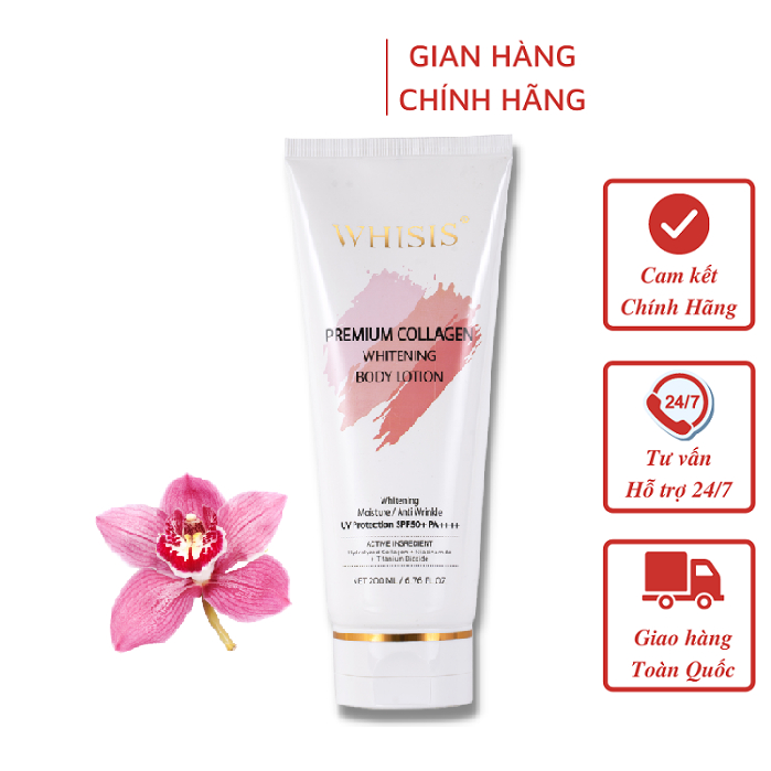 Kem Dưỡng Thể Trắng Da WHISIS Chống Nắng - Premium Collagen Whitening Body Lotion 200ml