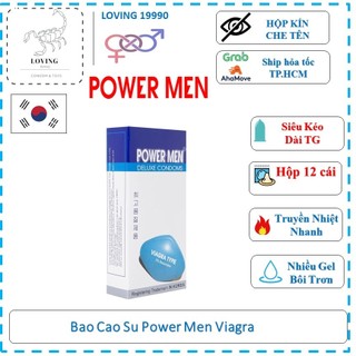 Bao cao su kéo dài thời gian POWER MEN VIAGRA TYPE chống xuất tinh sớm nhiều gel bôi trơn bcs siêu mỏng