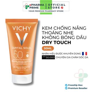 Kem Chống Nắng Vichy Ideal Soleil Dry Touch SPF50 Cho Da Dầu, Da Hỗn Hợp 50ml