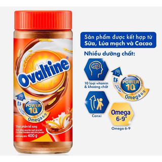 Combo 4 hũ bột cacao lúa mạch ovaltine - hũ 400g date 10/2025