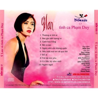 Đĩa cd 2788.dxcd017- y lan- tinh ca pham duy- ngan nam van khong quen chất lượng cao