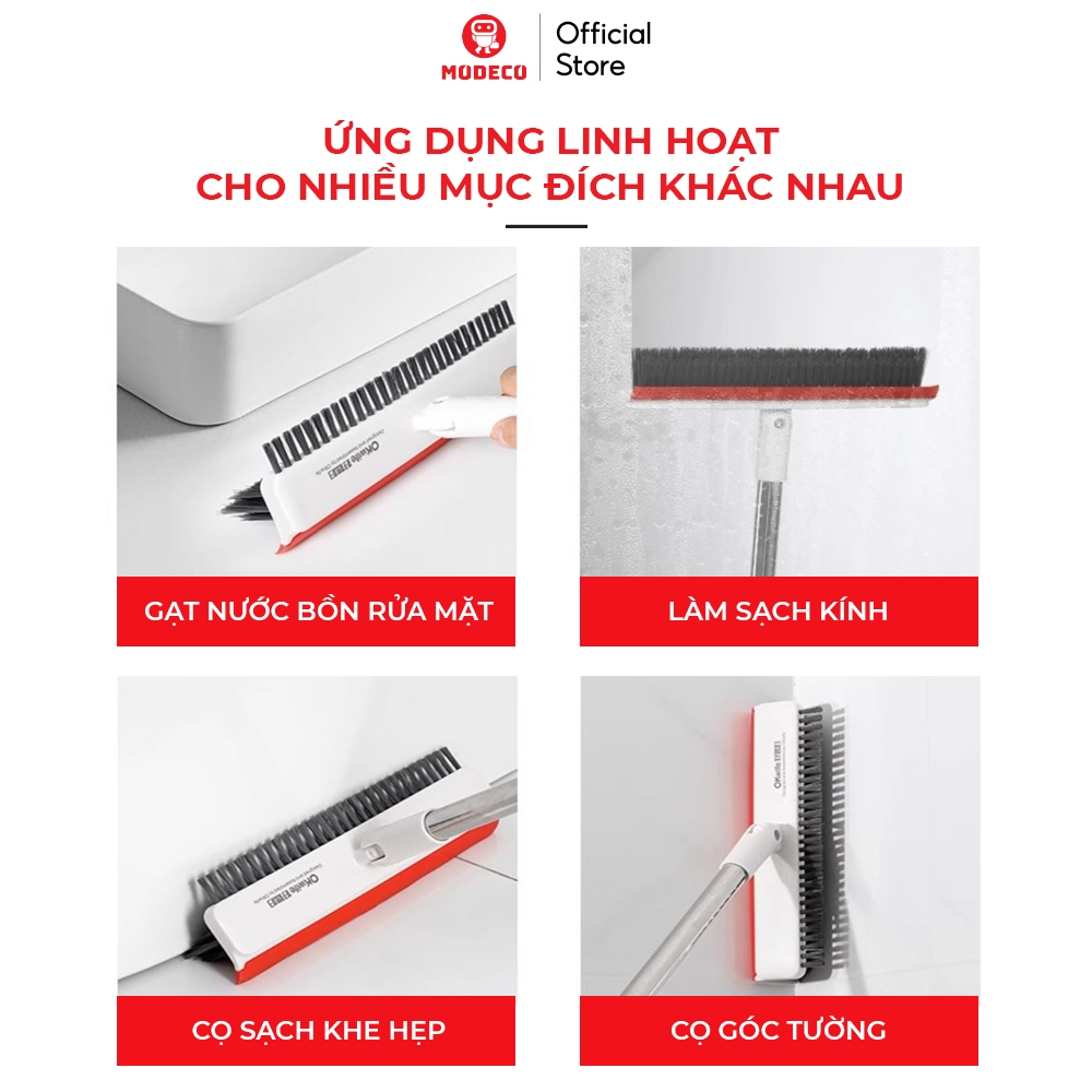 Cây Chà Sàn Nhà Tắm Đa Năng 2 Trong 1 Okwife - Chổi Cọ Sàn Và Gạt Nước Phòng Tắm Nhà Vệ Sinh Lau Kính Tiện Dụng - Modeco