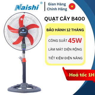 [CB01] Quạt Cây Đứng Lỡ Công Nghiệp 5 Cánh NAISHI B400 Công Suất 45W - Động Cơ B4 16inch - Bảo Hành 12 Tháng