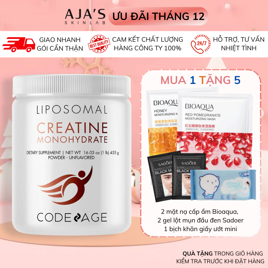 Bột tăng hiệu xuất tập luyện CodeAge Liposomal Creatine Monohydrate 455g - AJA'S SKINLAB