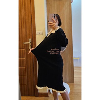 [Ảnh thật shop chụp] Váy len bầu nhún bèo - W233
