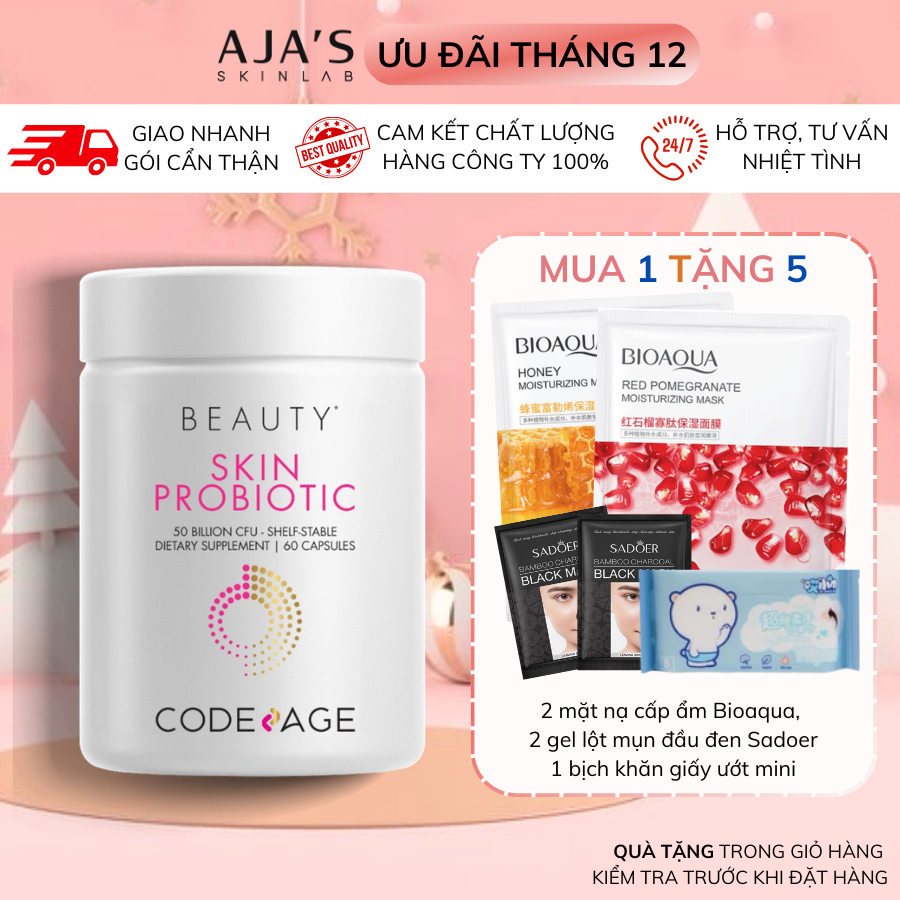 Viên uống lợi khuẩn, khỏe da CodeAge Skin Probiotic 60 viên - AJA'S SKINLAB