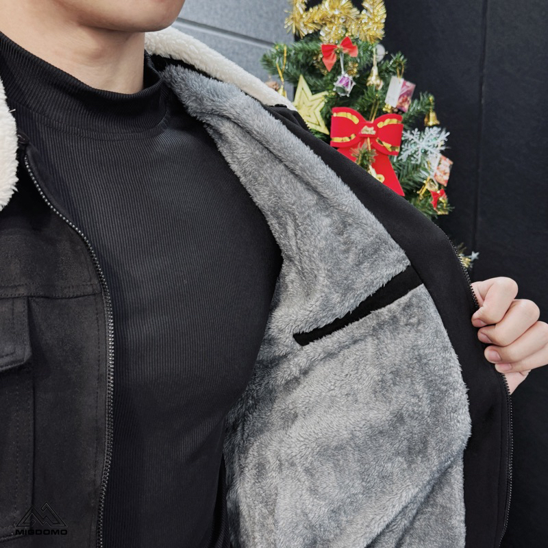 Áo khoác nam cổ lông bên trong lót lông dày dặn,Áo khoác nam mùa đông