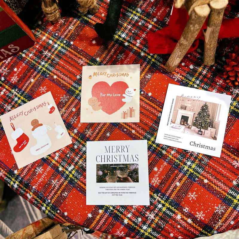 Thiệp Giáng sinh, Noel dễ thương làm quà tặng - POST CARD trang trí NOEL, MERRY CHRISTMAS 7,5 *7,5 - Dearmyroom