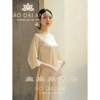 Áo dài cách tân dáng xuông gấm hoa gió mềm mại thanh lịch - Áo dài nhà  An