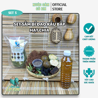   Tặng 1 lục vị  Combo 5 Set nước sâm bí đao râu bắp hạt chia thanh nhiệt nước sâm Cô Em - mỗi set nấu 10L nước 
