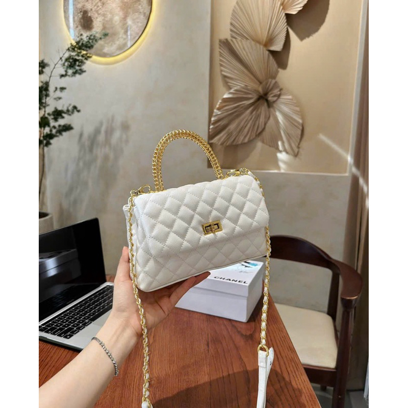 Túi coco đeo chéo cầm tay da sần