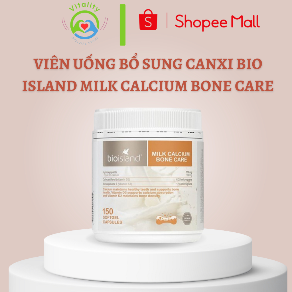 Viên uống bổ sung Canxi Bio Island Milk Calcium Bone Care 150v