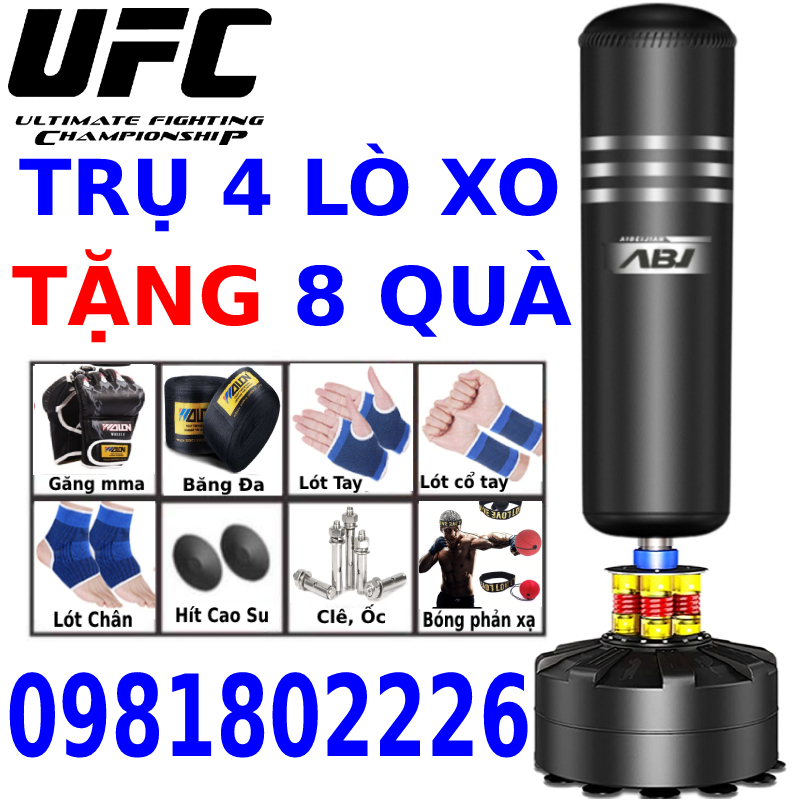 Trụ đấm bốc boxing liên hoàn phản xạ trục xoay 360 độ ⚡FREESHIP⚡ trụ đấm boxing liên hoàn tặng kèm bóng phản xạ + 8 quà