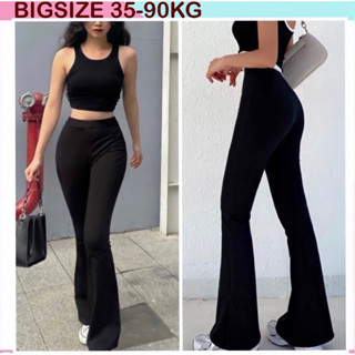 Quần legging ống loe bigsize nữ cạp cao co giãn to rộng 40kg đến 75kg