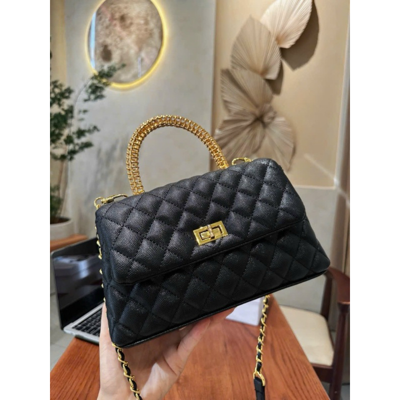 Túi coco đeo chéo cầm tay da sần