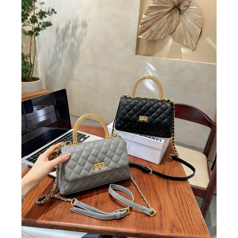 Túi coco đeo chéo cầm tay da sần