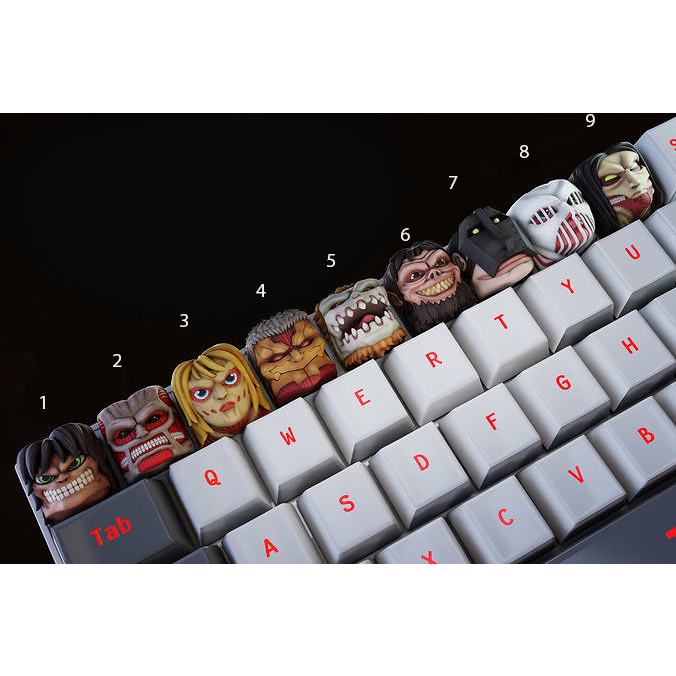 Attack on titans keycap, nút bàn phím cơ, aot  nút bàn phím