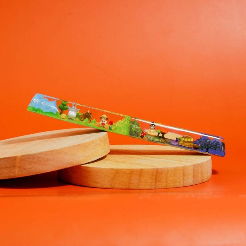 Totoro 6.25U artisan spacebar, phim hoạt hình totoro, trang trí bàn phím cơ