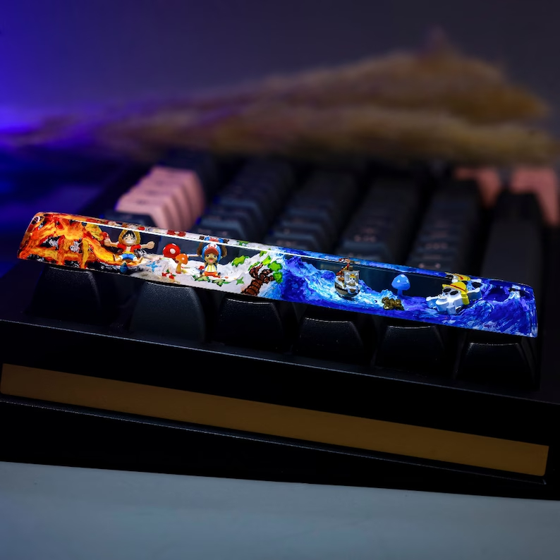 One piece 6.25U spacebar, artisan keycap, nút bàn phím cơ