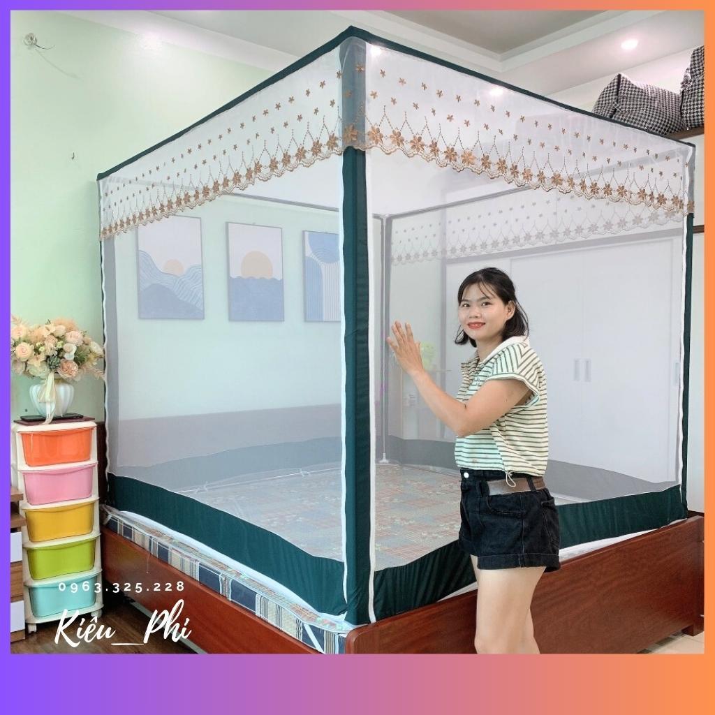 Màn khung không khoang tường - mùng khung vuông inox tự bung xếp gọn chống muỗi người lớn bảo hành 24 tháng